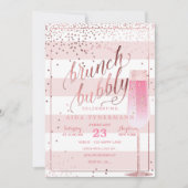 Invitation PixDezines Bruch+Bubbly Rose Gold Confetti (Devant)