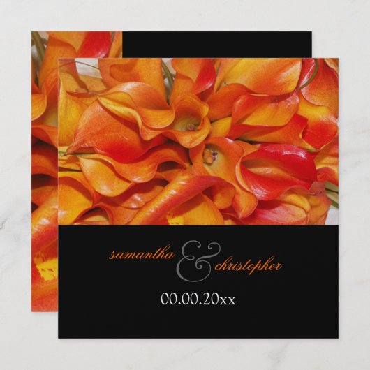 Invitation PixDezines brûlé calla rouge (Devant / Derrière)