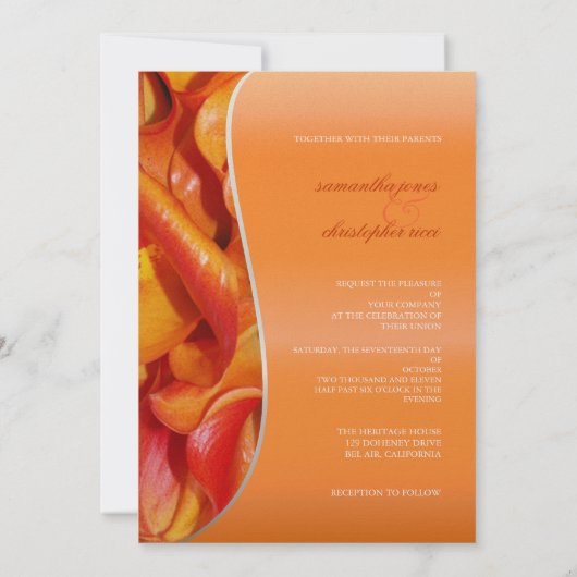 Invitation PixDezines brûlé calla rouge (Dos)