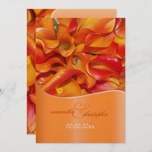 Invitation PixDezines brûlé calla rouge (Devant / Derrière)