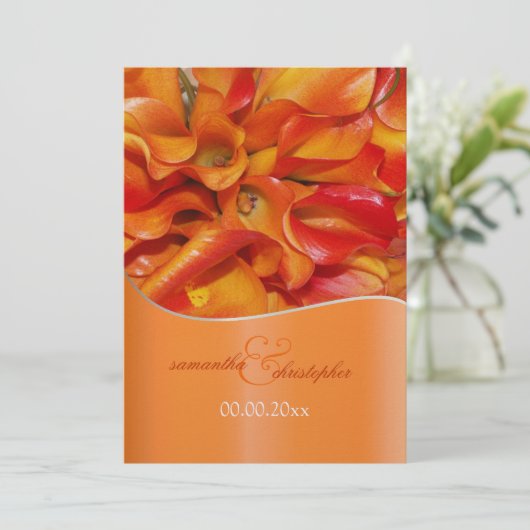 Invitation PixDezines brûlé calla rouge (Debout devant)