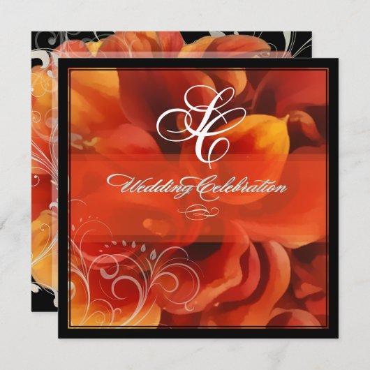 Invitation PixDezines brûlé calla rouge (Devant / Derrière)