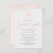 Invitation PixDezines Brunch+Bubbly Champagne rose (Devant / Derrière)