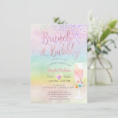Invitation PixDezines Brunch Bubbly/Cotton Candy Confetti (Debout devant)