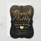 Invitation PixDezines Brunch & Bubbly Dazzled/Faux Gold (Devant)