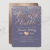 Invitation PixDezines Brunch & Bubbly ébloui en or Rose (Devant / Derrière)