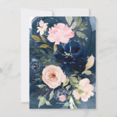 Invitation PixDezines Brunch Bubbly Navy Blush H2 fleurs Inv (Dos)