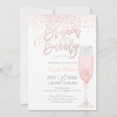 Invitation PixDezines Brunch Bubbly/Pink+Silver Confetti (Devant)
