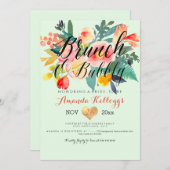 Invitation PixDezines Brunch & Bubbly Spring Floral/Coral+Min (Devant / Derrière)