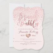 Invitation PixDezines Brunch N Bubbly/Rose Gold Confetti (Devant)