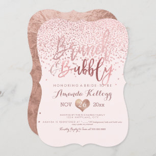 Invitation PixDezines Brunch N Bubbly/Rose Gold Confetti