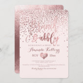 Invitation PixDezines Brunch N Bubbly/Rose Gold Confetti (Devant / Derrière)