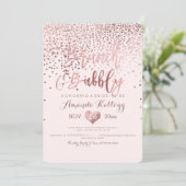 Invitation PixDezines Brunch N Bubbly/Rose Gold Confetti (Debout devant)