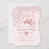 Invitation PixDezines Brunch N Bubbly/Rose Gold Confetti (Devant)