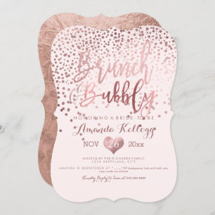 Invitation PixDezines Brunch N Bubbly/Rose Gold Confetti