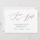 Invitation PixDezines Burgundy Elegant Script Enregistrer la  (Devant)