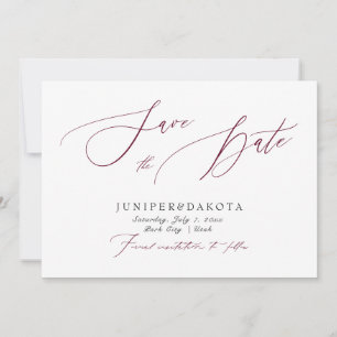 Invitation PixDezines Burgundy Elegant Script Enregistrer la 