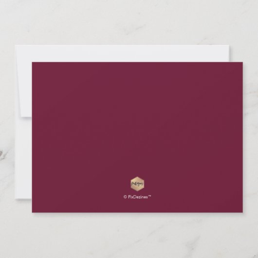 Invitation PixDezines Burgundy Elegant Script Enregistrer la  (Dos)
