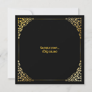 Invitation PixDezines cadre de filigree/fausse or/couleurs do