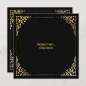 Invitation PixDezines cadre en filigree/fausse or/couleurs do (Devant / Derrière)