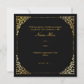 Invitation PixDezines cadre en filigree/fausse or/couleurs do (Dos)