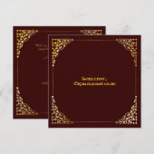 Invitation PixDezines cadre en filigree/fausse or/couleurs do (Devant / Derrière)