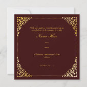 Invitation PixDezines cadre en filigree/fausse or/couleurs do (Dos)