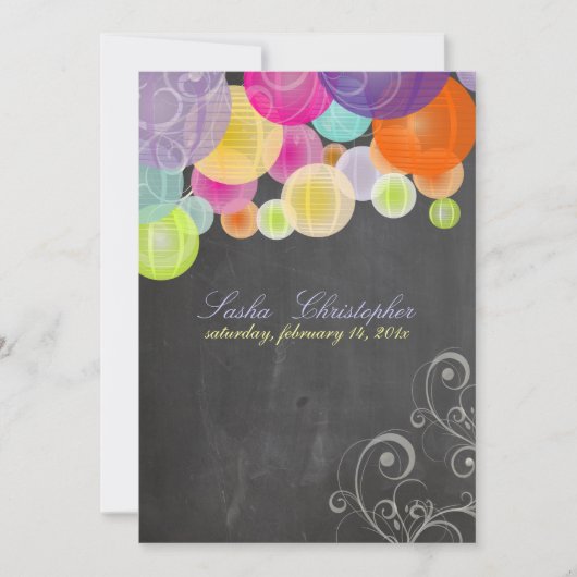 Invitation PixDezines chalkboard+fiesta lanterns (Devant)