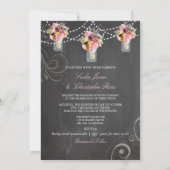 Invitation PixDezines chalkdboard+mason jars+fleurs sauvages (Dos)