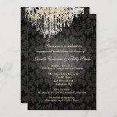 Invitation PixDezines Chandelier de cristal+damas baroque (Devant / Derrière)