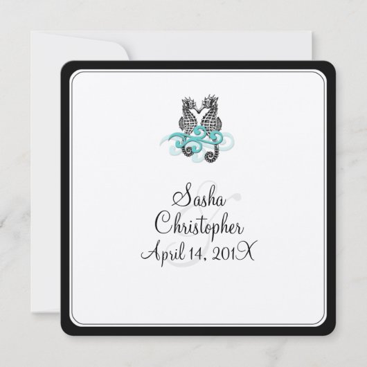 Invitation PixDezines, cheval de mer/do-it-yourself arrière - (Devant)