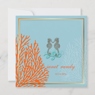 Invitation PixDezines Cheval vintage+corail/do-it-yourself ar