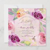 Invitation PixDezines Christening Bold Watercolor Flowers (Dos)