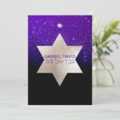 Invitation PixDezines Ciel nocturne/Violet/typographie/bar mi (Debout devant)