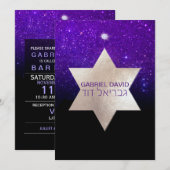 Invitation PixDezines Ciel nocturne/Violet/typographie/bar mi (Devant / Derrière)