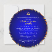 Invitation PixDezines Classic Bar Mitzvah/bleu royal (Dos)