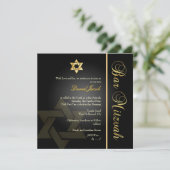 Invitation PixDezines Classic Bar Mitzvah/gold+black (Debout devant)