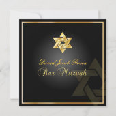 Invitation PixDezines Classic Bar Mitzvah/gold+black (Dos)
