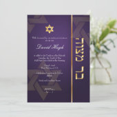 Invitation PixDezines Classic Mitzvah/violet/faux or (Debout devant)
