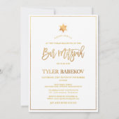 Invitation PixDezines Classique Faux Or+DIY Bar Mitzvah de co (Dos)