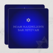 Invitation PixDezines classique mitzvah/cobalt/argent (Devant / Derrière)