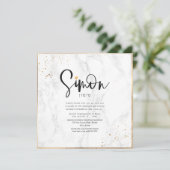 Invitation PixDezines Classy Marble Gold Confetti Bar Mitzvah (Debout devant)