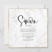 Invitation PixDezines Classy Marble Gold Confetti Bar Mitzvah (Devant)