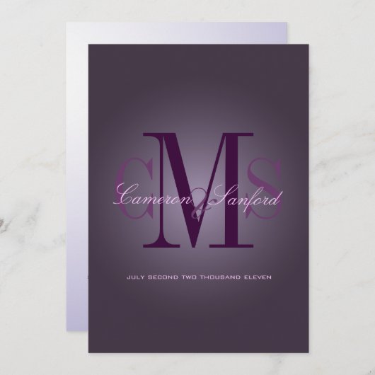 Invitation PixDezines Contemporain + classe/prune (Devant / Derrière)