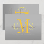 Invitation PixDezines Contemporain + élégant/gris + jaune (Devant / Derrière)