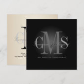 Invitation PixDezines Contemporain + élégant/noir+blanc (Devant / Derrière)