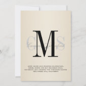 Invitation PixDezines Contemporain + élégant/noir+blanc (Dos)