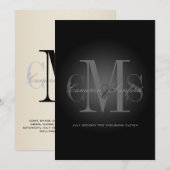 Invitation PixDezines Contemporain + élégant/noir+blanc (Devant / Derrière)