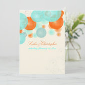 Invitation PixDezines corail+lanternes bleues/do-it-yourself  (Debout devant)