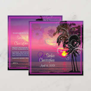 Invitation PixDezines COUCHER DE SOLEIL/PLAGE/LUAU/TOURBILLON
